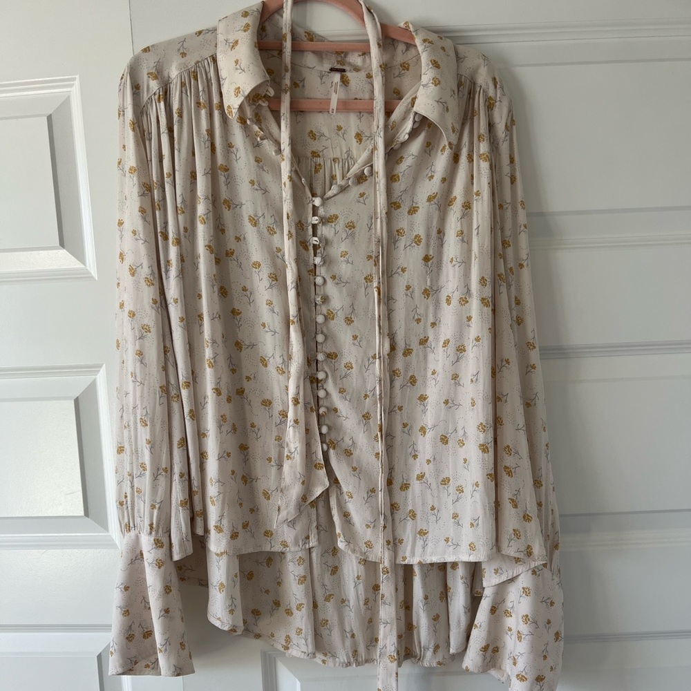 Free People floral bohemian boho blouse